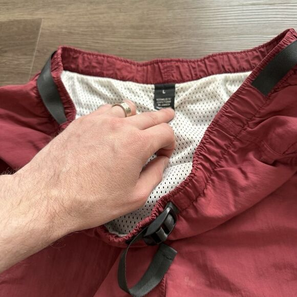 Vintage 90s Patagonia Belted River Shorts Baggies Swim Trunks Red Mens Large 5" - Picture 4 of 8